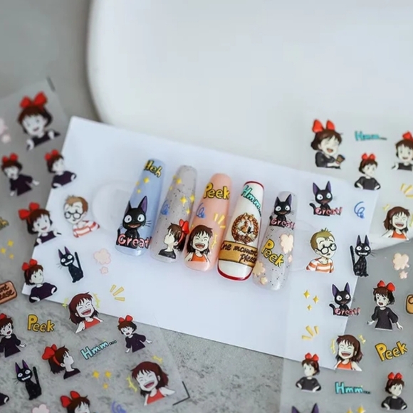 ⭐4/$15 Kiki's Delivery Service 5D Embossed Nail Art Stickers - Picture 3 of 5